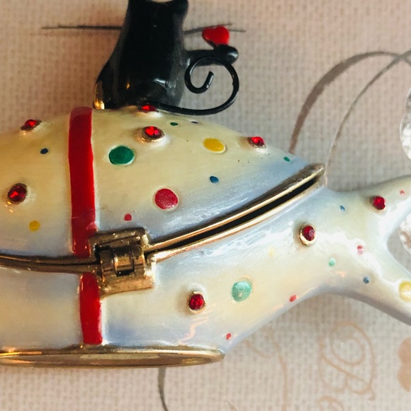 Department 56 Cat With Fish Jeweled Box - Picture 7 of 11